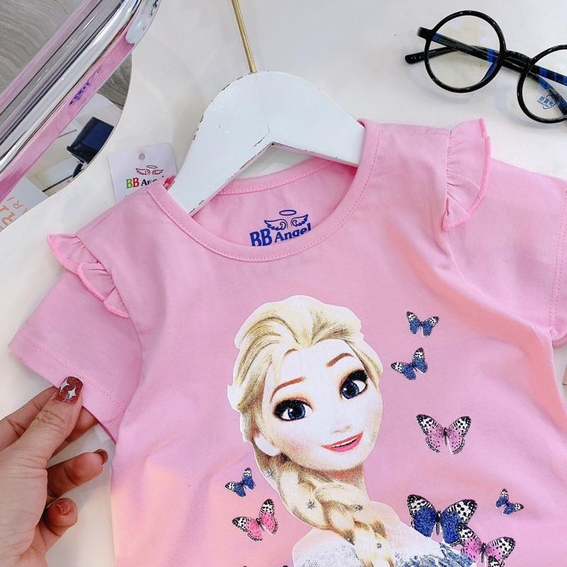 Bộ bé gái công chúa Elsa - nhân vật hoạt hình bé gái nào cũng mê với bốn màu hồng phấn, hồng sen, ghi, vàng