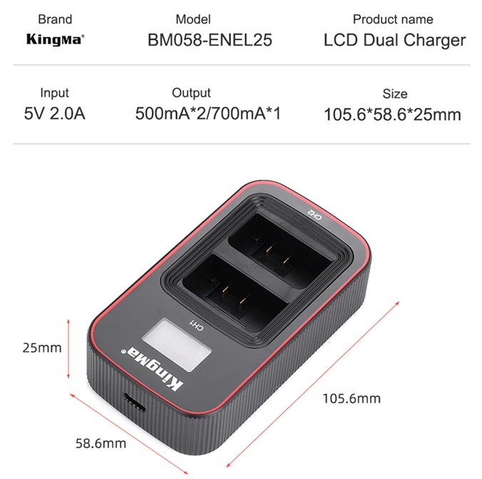 Pin sạc Kingma Ver 3 cho Nikon EN-EL25 , Hàng chính hãng