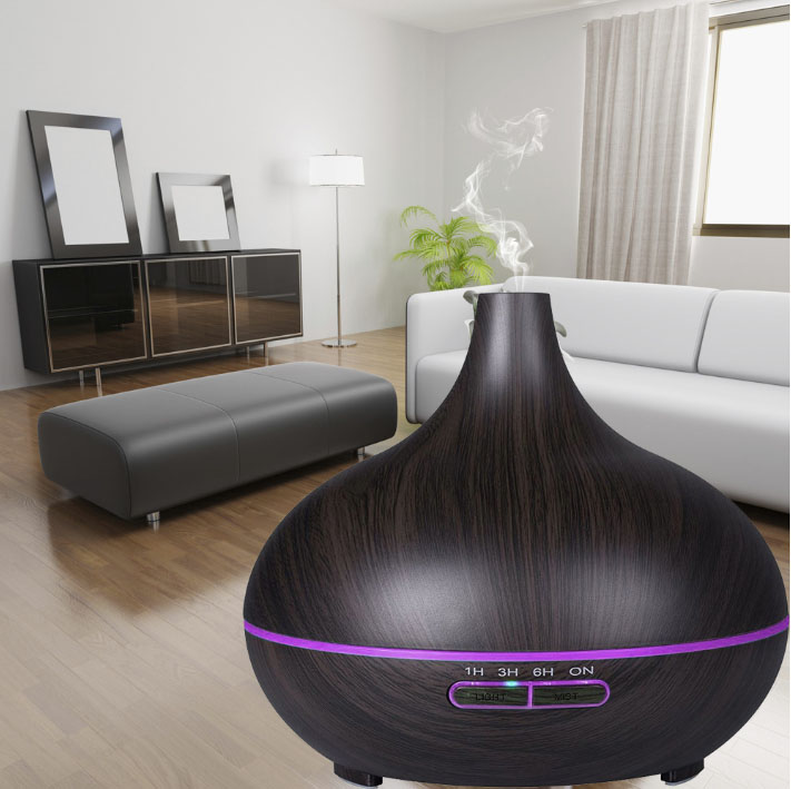 Máy khuếch tán tinh dầu siêu âm hình giọt nước Aroma Diffuser Ultrasonic cao cấp 400ml kèm remote