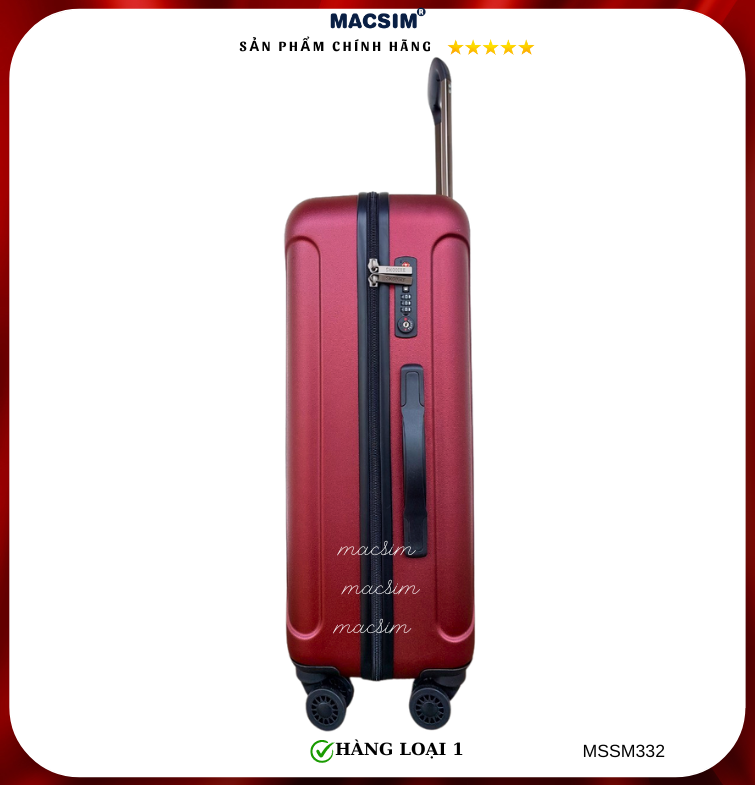 Vali cao cấp Macsim Smooire MSSM332 cỡ 24 inch màu đỏ - Hàng loại 1