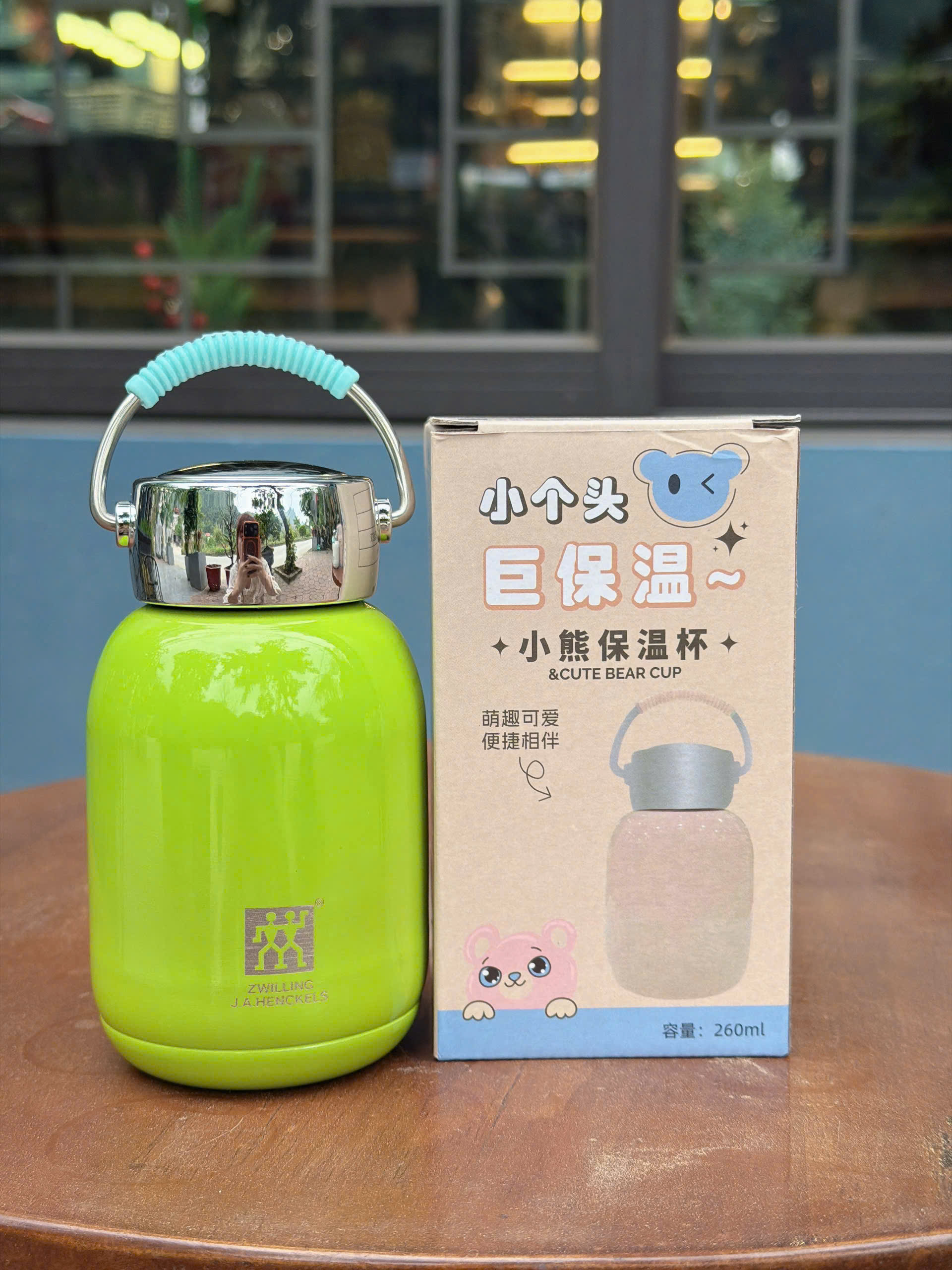 Bình Giữ Nhiệt Mini ZWILLING J.A. Henckels 260ml – Bình Giữ Nhiệt Mini Inox SU304 Cao Cấp, Có Quai Xách Silicon, Giữ Nóng Lạnh 12 Giờ, Phù Hợp 4 Mùa - HÀNG CHÍNH HÃNG MINIIN