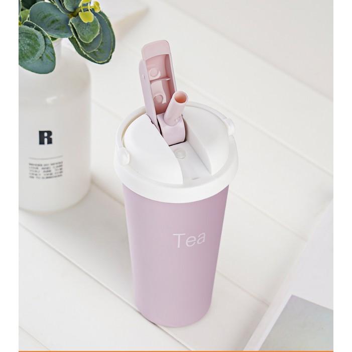 Ly giữ nhiệt kèm ống hút 500ml inox 304 loại tốt kiêm giá đỡ điện thoại - cốc giữ nhiệt inoxly giu nhiet