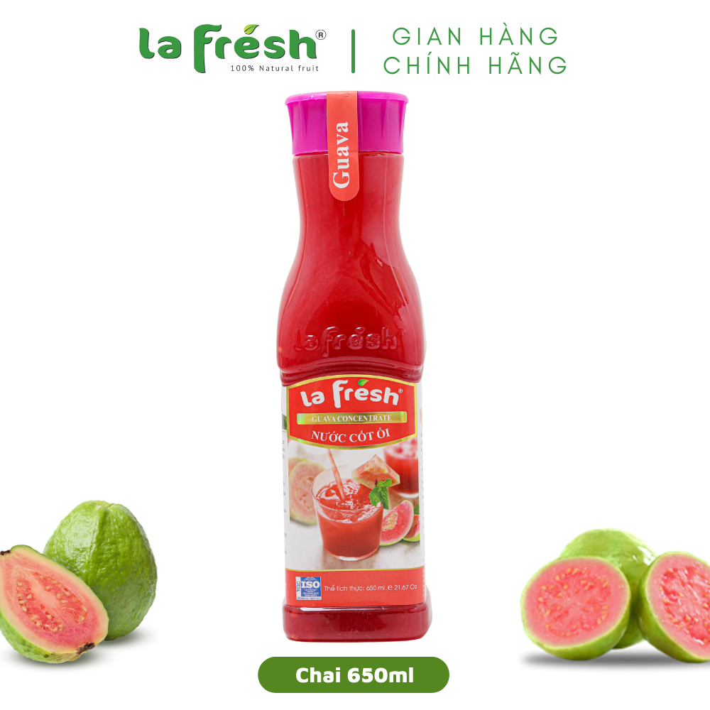 Nước Cốt Ổi Lafresh Đà Lạt Chai 650ml - Chuyên dùng pha chế