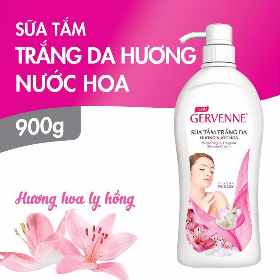 Sữa Tắm Trắng Da Tinh Chất Sữa Dê Và Hương Nước Hoa Gervenne 900g