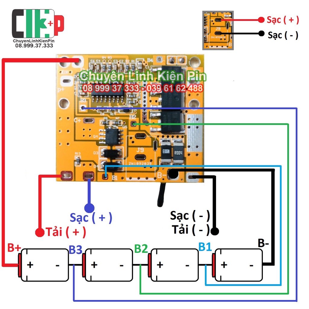 Bảng mạch bảo vệ pin 16850 4S 14.8V 16.8V cho máy khoan điện chất lượng cao