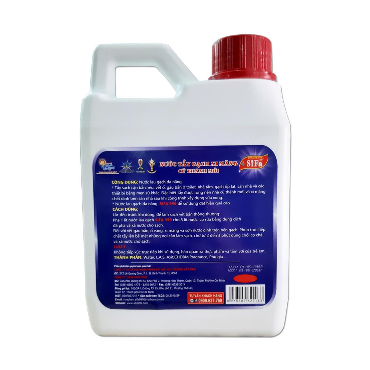 Nước tẩy gạch xi măng sifa 1.2L cũ thành mới cao cấp - tẩy trên nhiều chất liệu siêu nhanh siêu mạnh