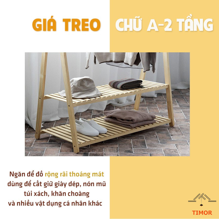 Giá Treo Quần Áo Chữ A 2 Tầng Phong Cách Hàn Quốc