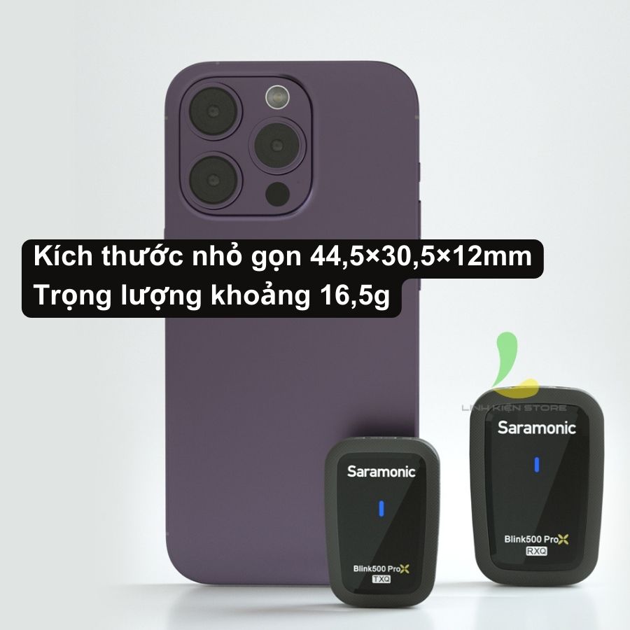 Micro thu âm Saramonic Blink500 ProX Q10 - Micro ghi âm pin 6h và truyền dẫn công nghệ tần số không dây 2.4GHz - Hàng nhập khẩu