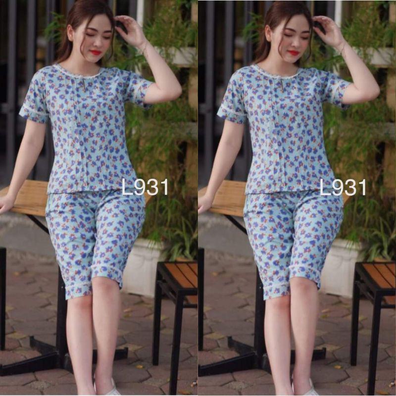 Đồ bộ mặc nhà lửng cổ ren rẻ đẹp 3 màu ảnh thât