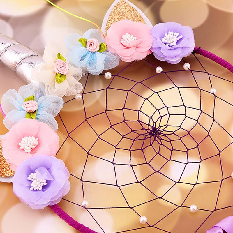 Bùa Đuổi Bắt Giấc Mơ Dream Catcher Màu Tím Treo Trang Trí Xe Hơi