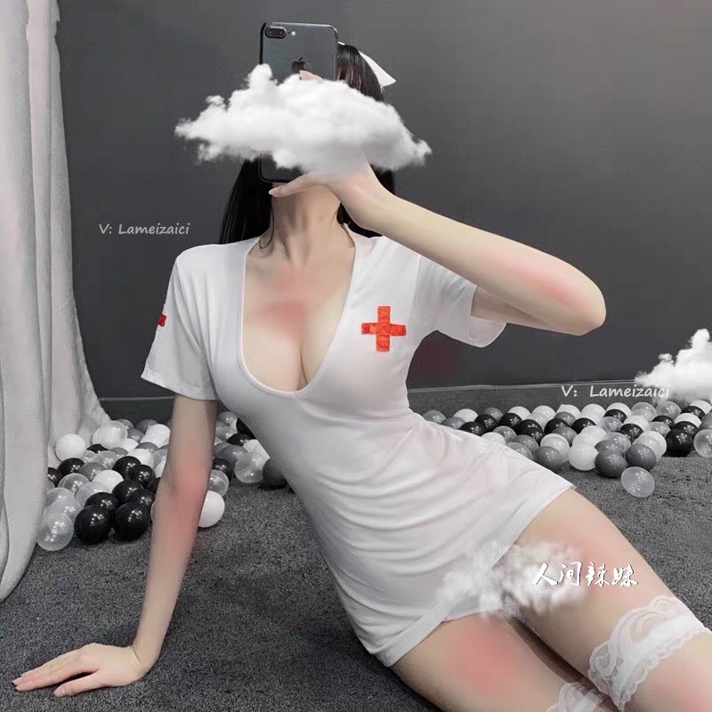 Đồ ngủ Cosplay y tá hở lưng sexy quyến rũ