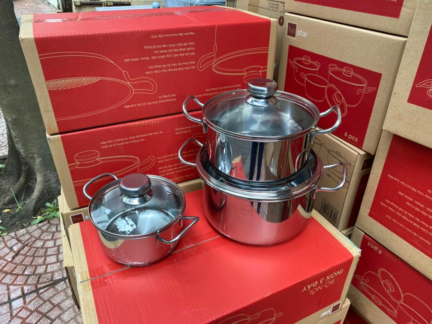 Bộ 3 Nồi Inox 3 Đáy 5 Ngôi Sao Royal Cool