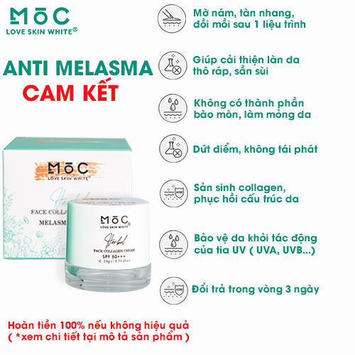 KEM NGỪA NÁM - TÀN NHANG, ĐỒI MỒI -COLLAGEN 20G - MỘC