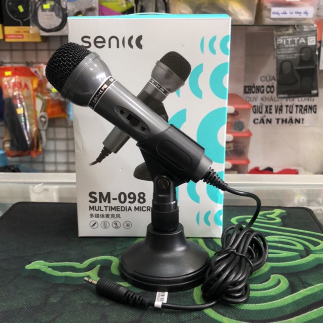 MICRO THU ÂM, CHAT VOICE,  HÁT KARAOKE CHO MÁY TÍNH SENICC 098 CHÂN ĐỨNG CÓ THỂ CẦM TAY - HÀNG CHÍNH HÃNG