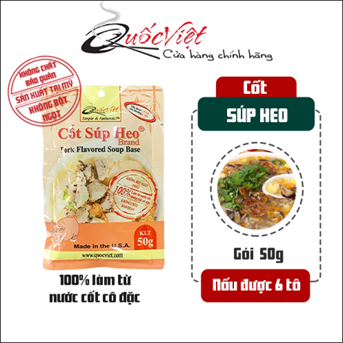 Gia vị cốt súp heo (Pork Flavored Soup Base) Cốt Quốc Việt 50g - Nhập khẩu USA