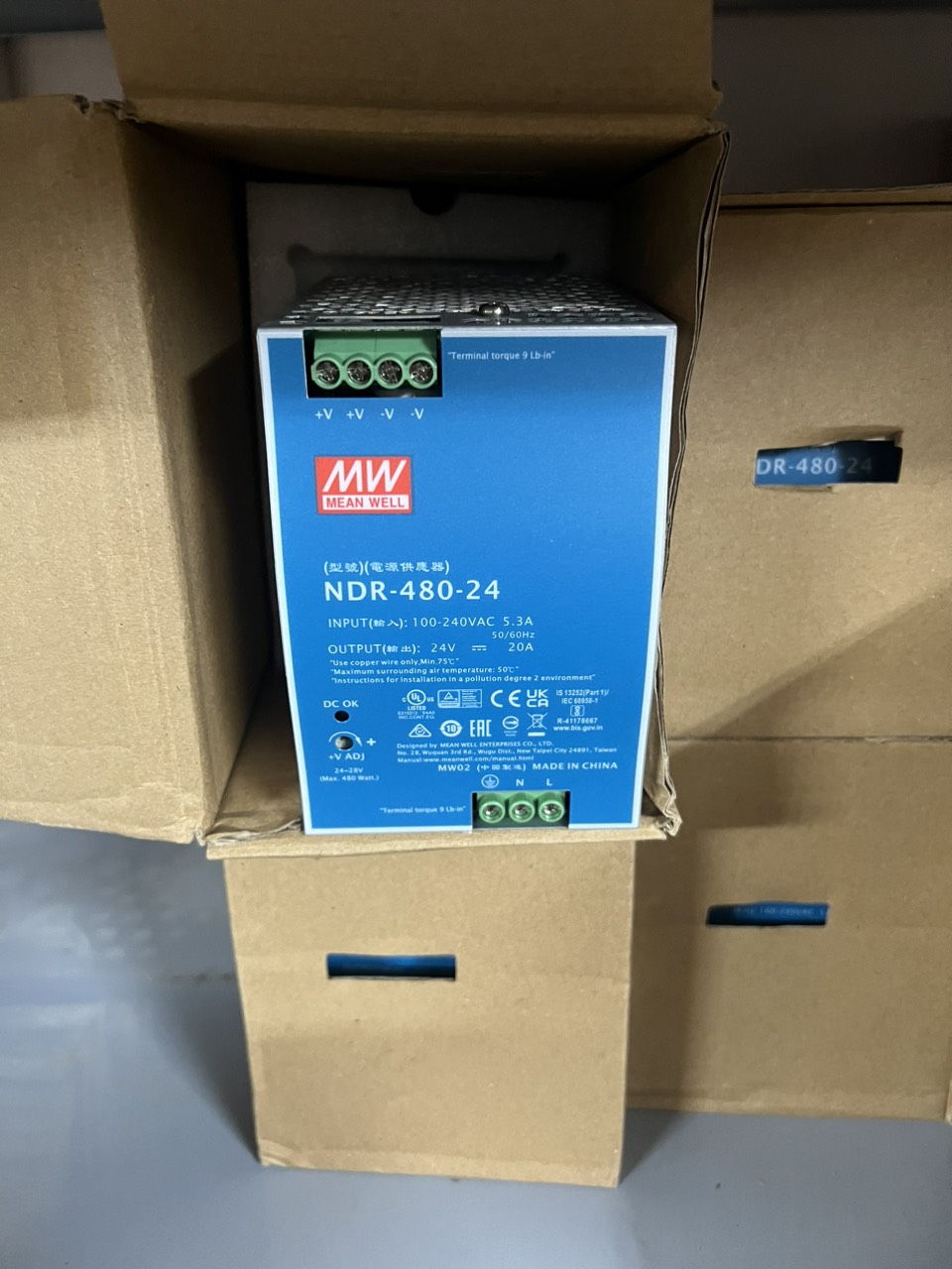 Nguồn Meanwell Din rail NDR-480-24 Hàng Nhập Khẩu