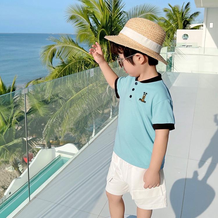 Áo thun polo cho bé trai cổ tàu cotton thoáng mát thêu hoạt hình Magickids Áo có cổ trẻ em đi học đi chơi AO22029