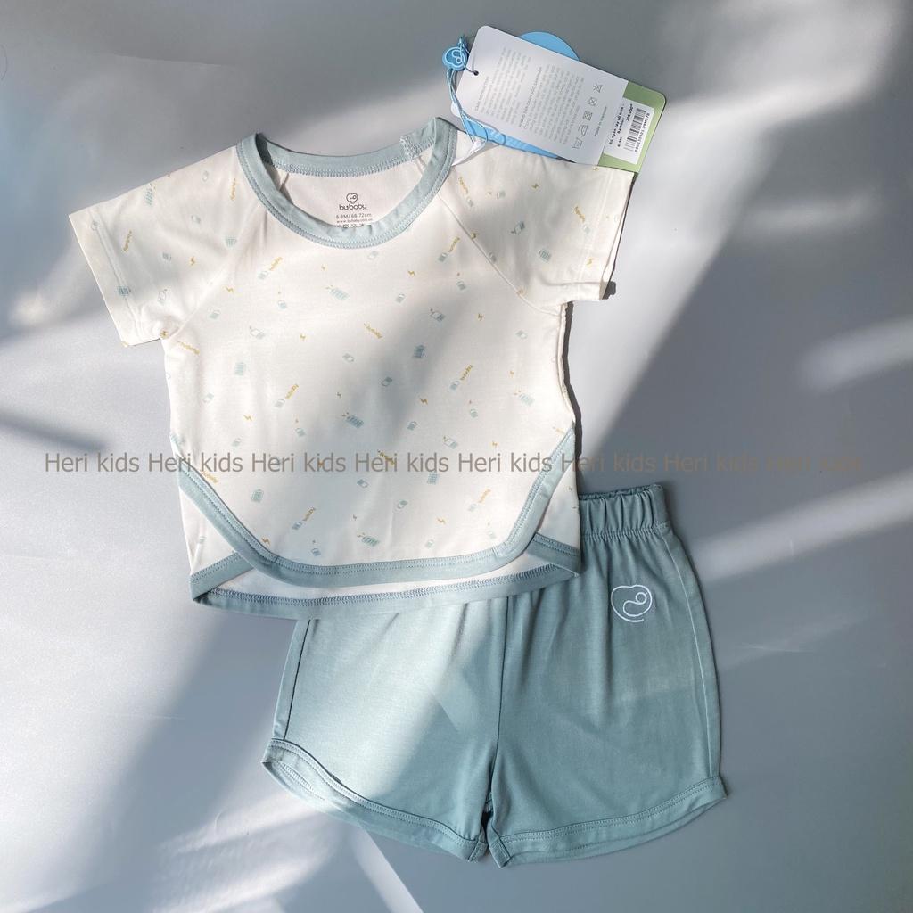 Bộ quần áo cộc tay cài vai sợi tre BU, bubaby cho bé 6m - 4y