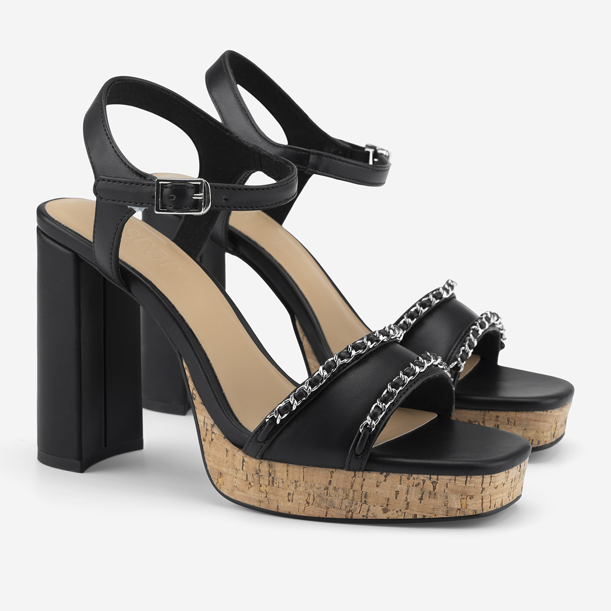 Vascara Giày Sandals Platform Phối Dây Xích - SDN 0814