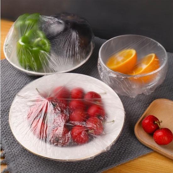 Set 100 Cái Màng Bọc Thực Phẩm Có Chun Co Giãn Tái Sử Dụng Được Nhiều Lần Đựng Trong Túi Gấu Dây Rút Tiện Lợi - Hàng nhậ