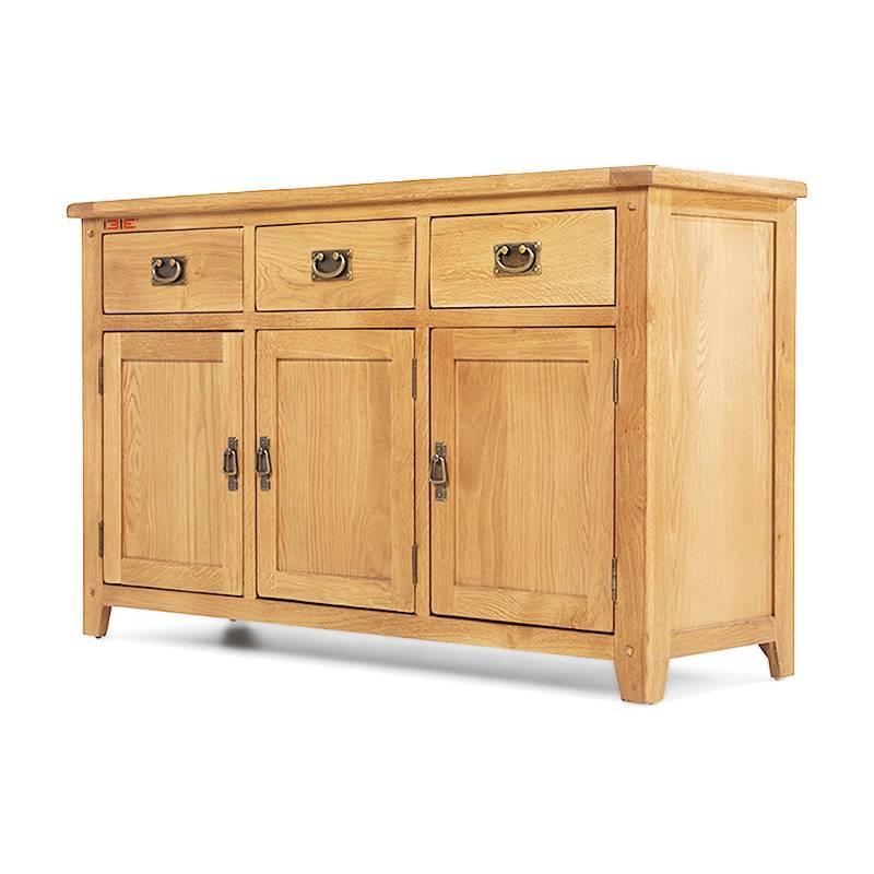 Tủ Chén Thấp 3 Cánh 3 Ngăn Rustic Gỗ Sồi IBIE