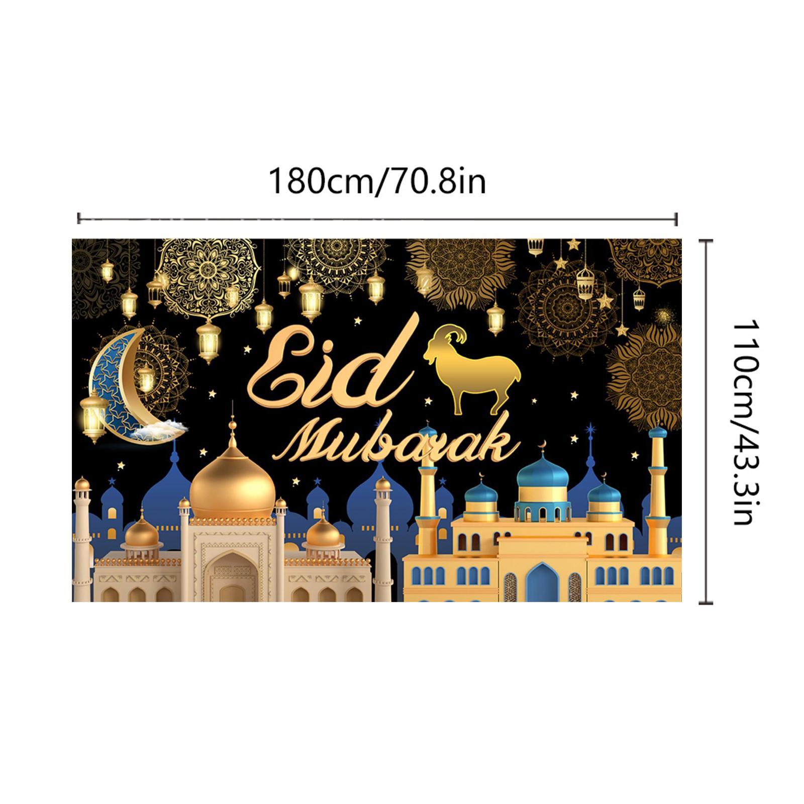 Eid Mubarak Backdrop Banner for Photography Background Wall Party Supplies