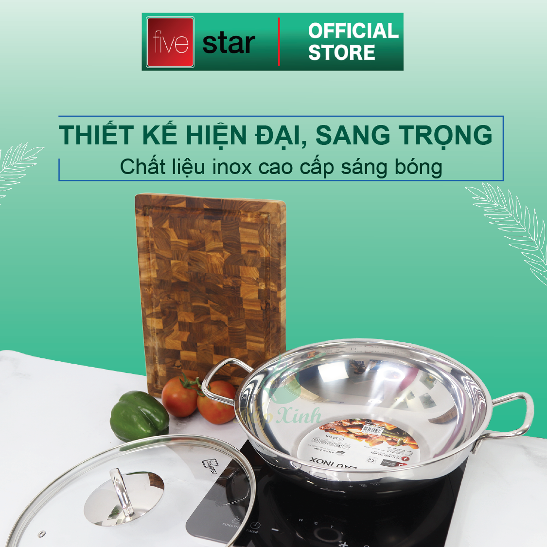 Chảo Xào 3 Đáy Nắp Kính FivestarW32-3DG