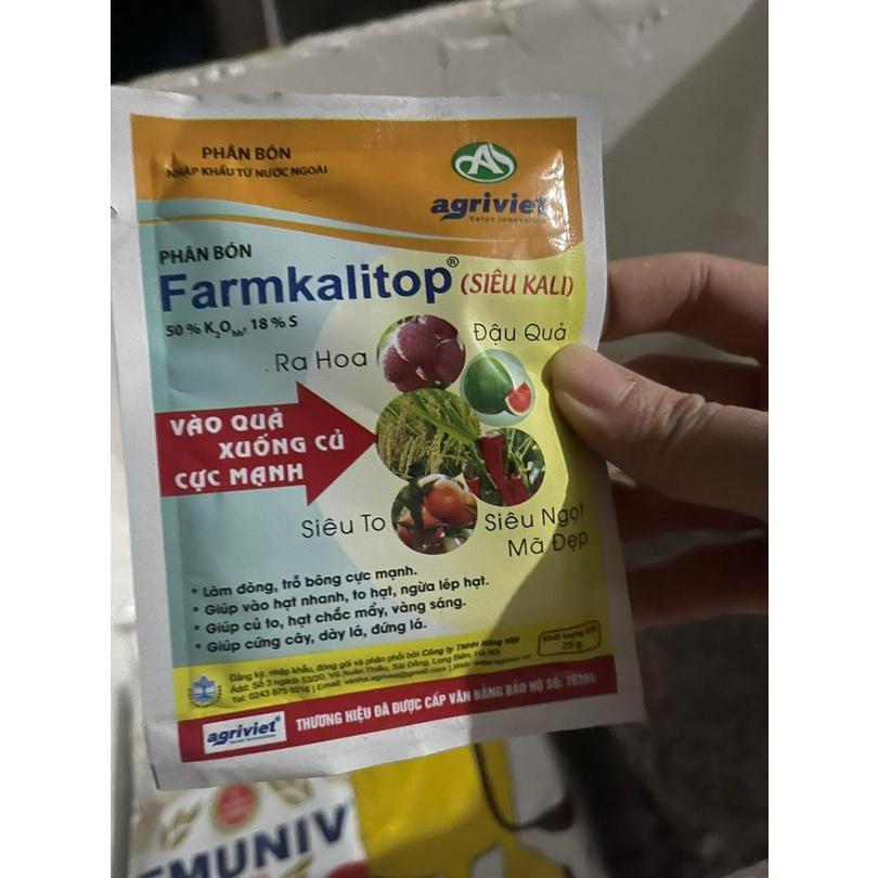 PHÂN BÓN FARMKALITOP GÓI 25G - RA HOA ĐỒNG LOẠT, QUẢ TO MÃ ĐẸP