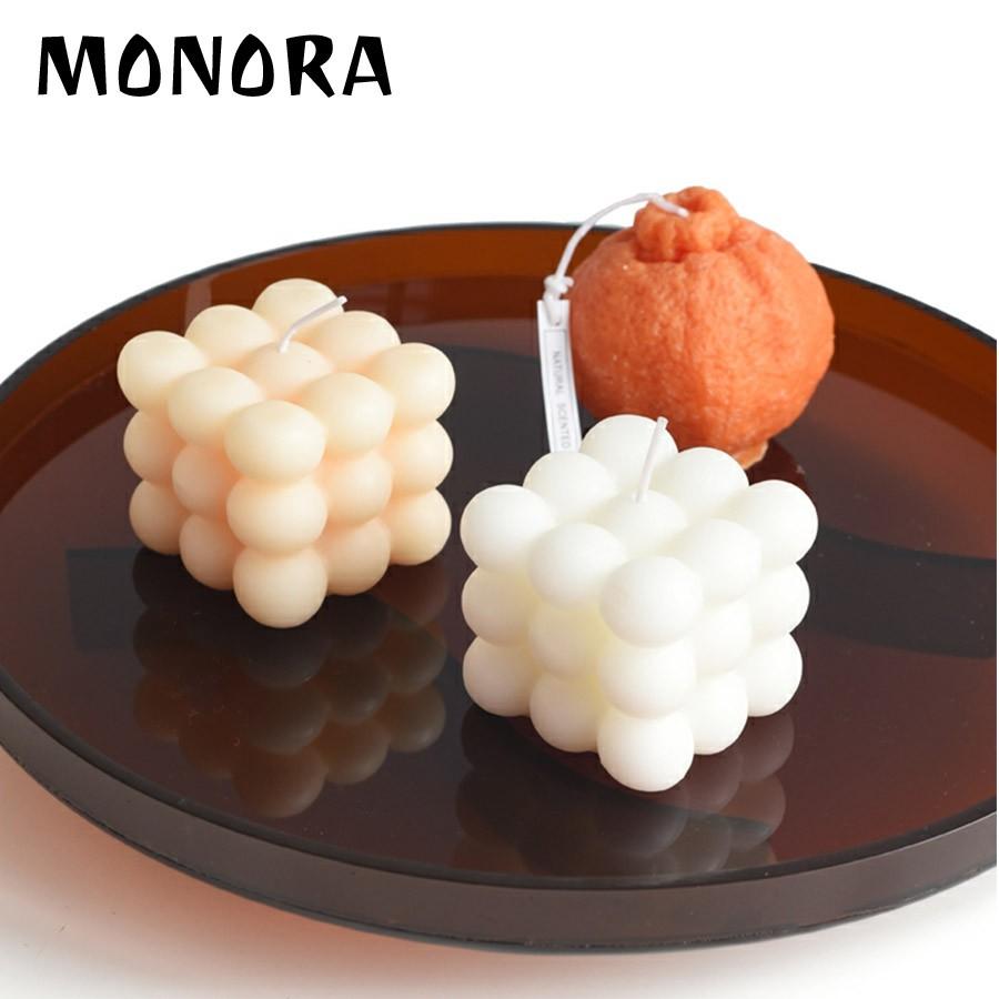 Nến thư giãn hình khối Rubik MONORA C1 trang trí không khói sáp decor phụ kiện trang trí phòng - candle decor