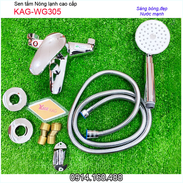 Vòi sen nóng lạnh KAG-WG305,  Trọn bộ Vòi gật gù có bát sen dùng cho máy năng lượng mặt trời giá tốt