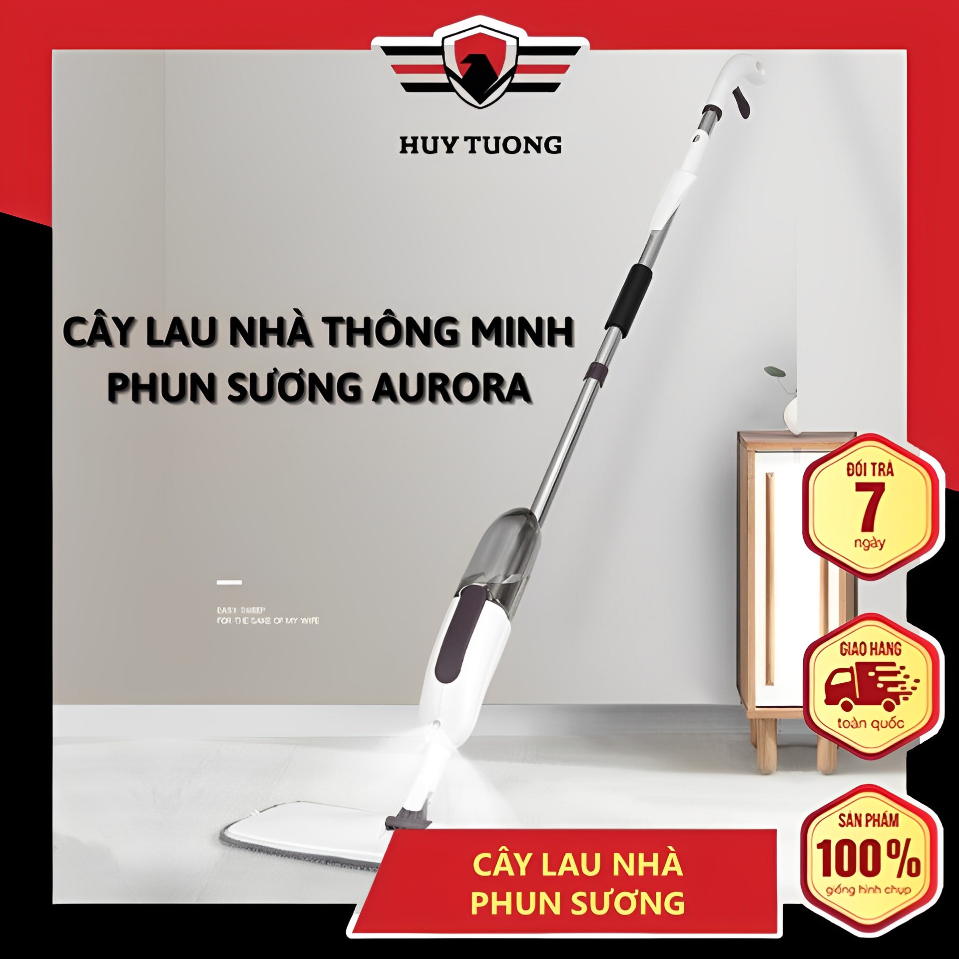 Cây Lau Nhà Phun Sương - Cây Lau Nhà Đa Năng Có Bình Xịt Nước Tiện Dụng - Huy Tưởng