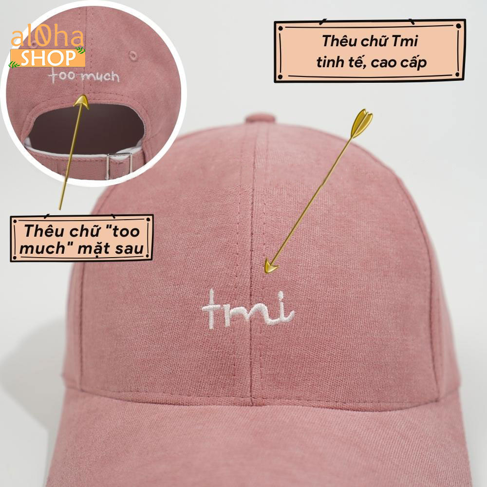 Nón chống nắng thêu chữ Tmi - mũ lưỡi trai unisex nam nữ chống nắng - al0ha Shop