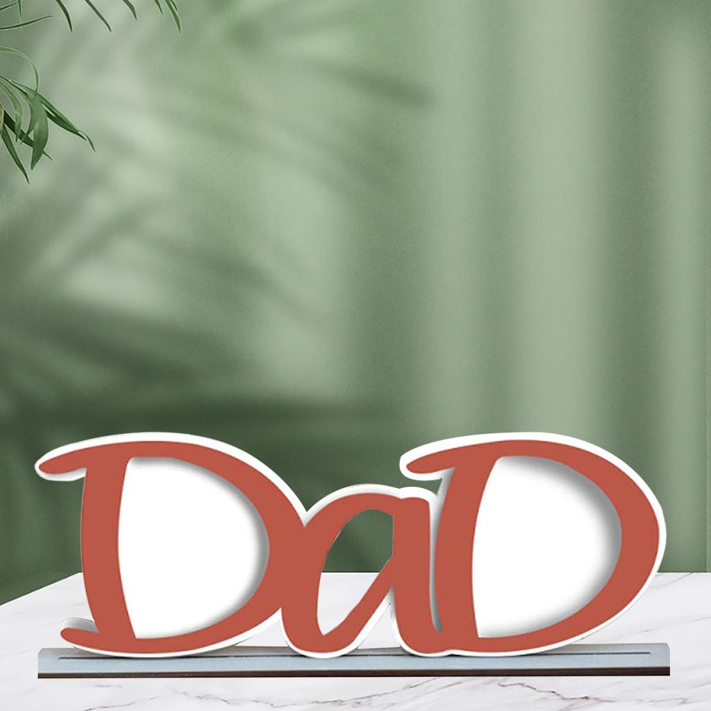 Wood Picture Frames Dad/Papa Letters Photo Clip Picture Holder Desktop Ornament Father's Day Birthday Gifts