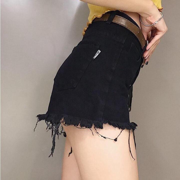 Quần Short jean nữ cạp cao Tua lai Nhiều Size Cho Nữ dễ phối đồ Cá Tính