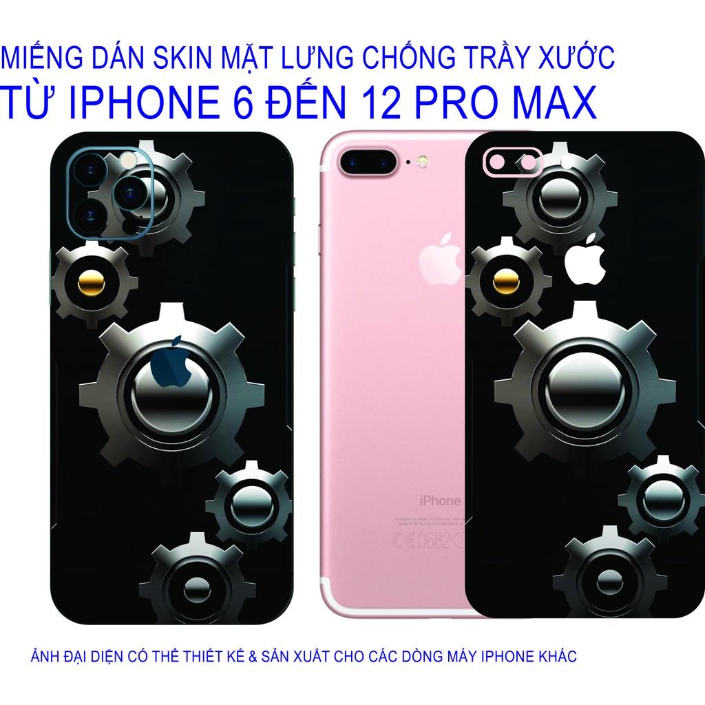 Miếng Dán Skin mặt lưng dành cho iphone 6 đến 12 pro max chống trầy xước, hình ảnh 3D
