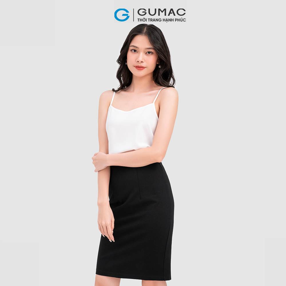 Chân váy bút chì xẻ đắp GUMAC VC08127