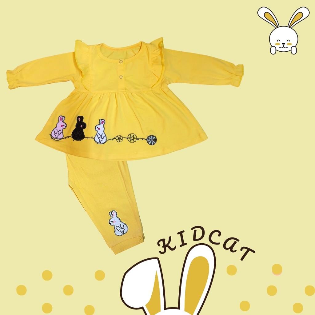 Bộ sơ sinh dài tay bé gái hình thỏ ngộ nghĩnh Cotton 100% S071 KidCat Shop Quần áo trẻ em Made in Việt Nam