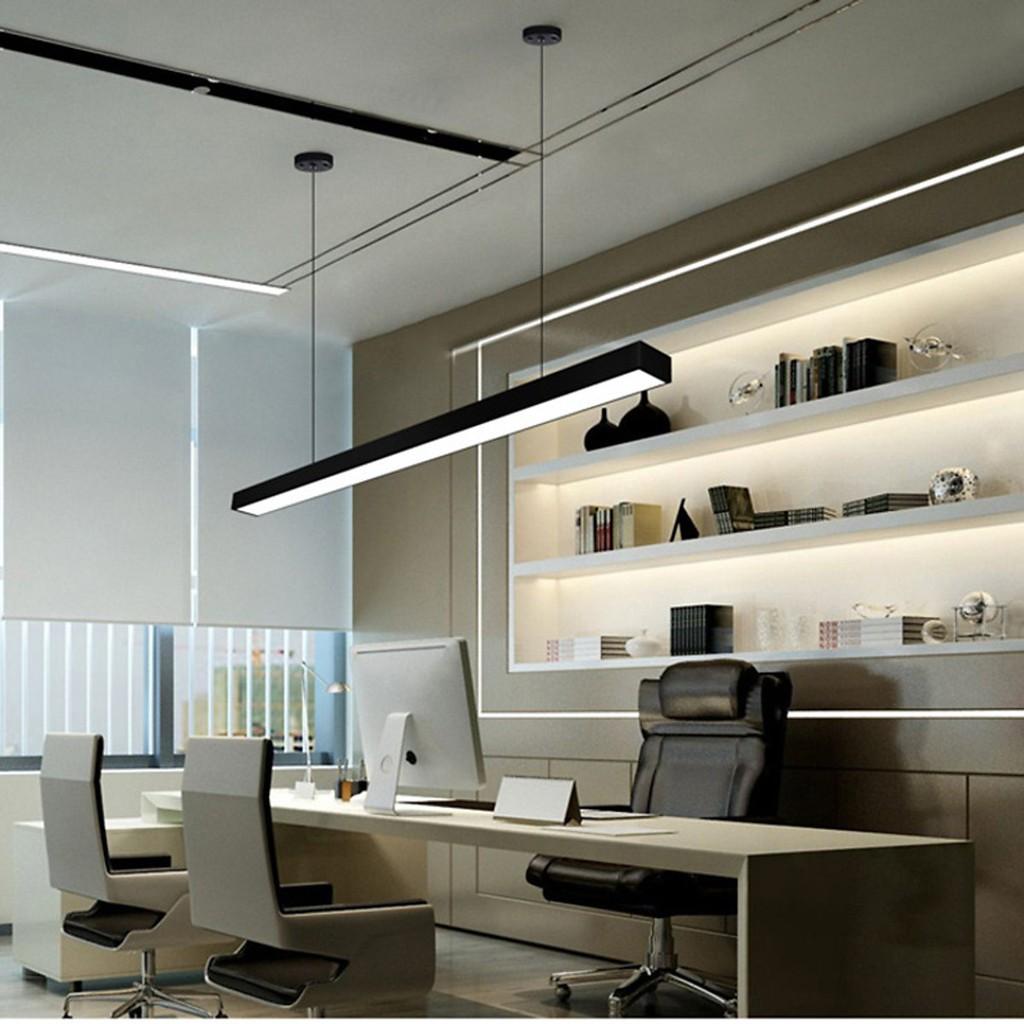Đèn thả văn phòng - đèn thả máng cao cấp khung nhôm, led loại 1 POLI (ánh sáng trắng hoặc vàng tùy chọn)