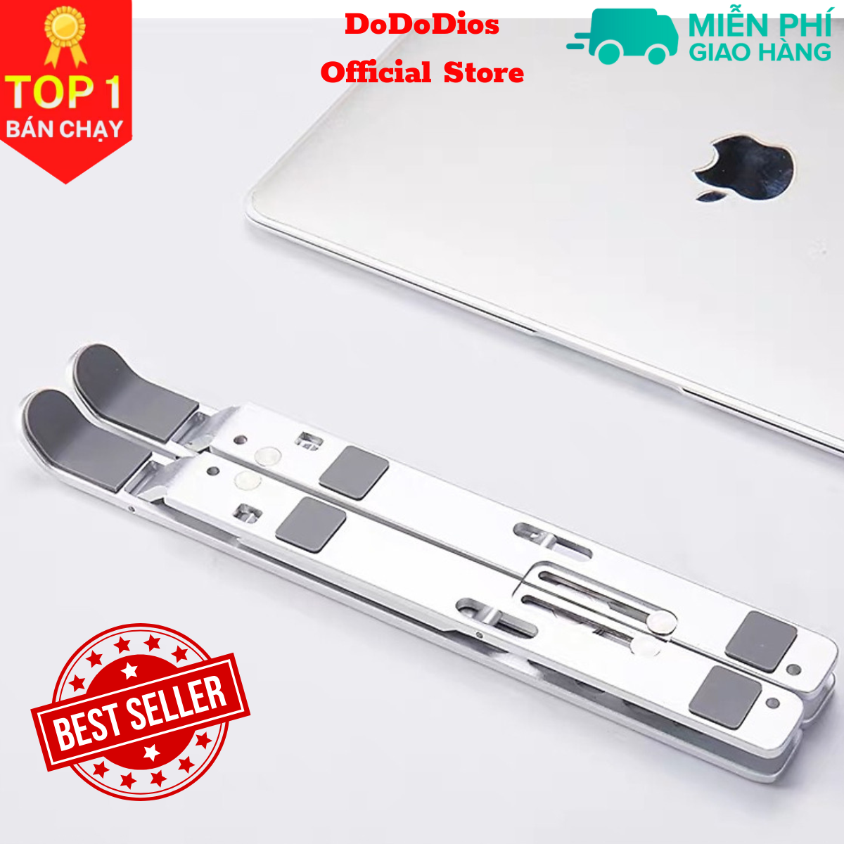 Giá Đỡ Laptop Hợp Kim Nhôm Cao Cấp Có Thể Gấp Gọn, Giúp Tản Nhiệt Laptop, dành cho Macbook, Máy Tính Xách Tay. 07 Vị Trí Điều Chỉnh Góc Độ. Hàng Chính Hãng DoDoDios