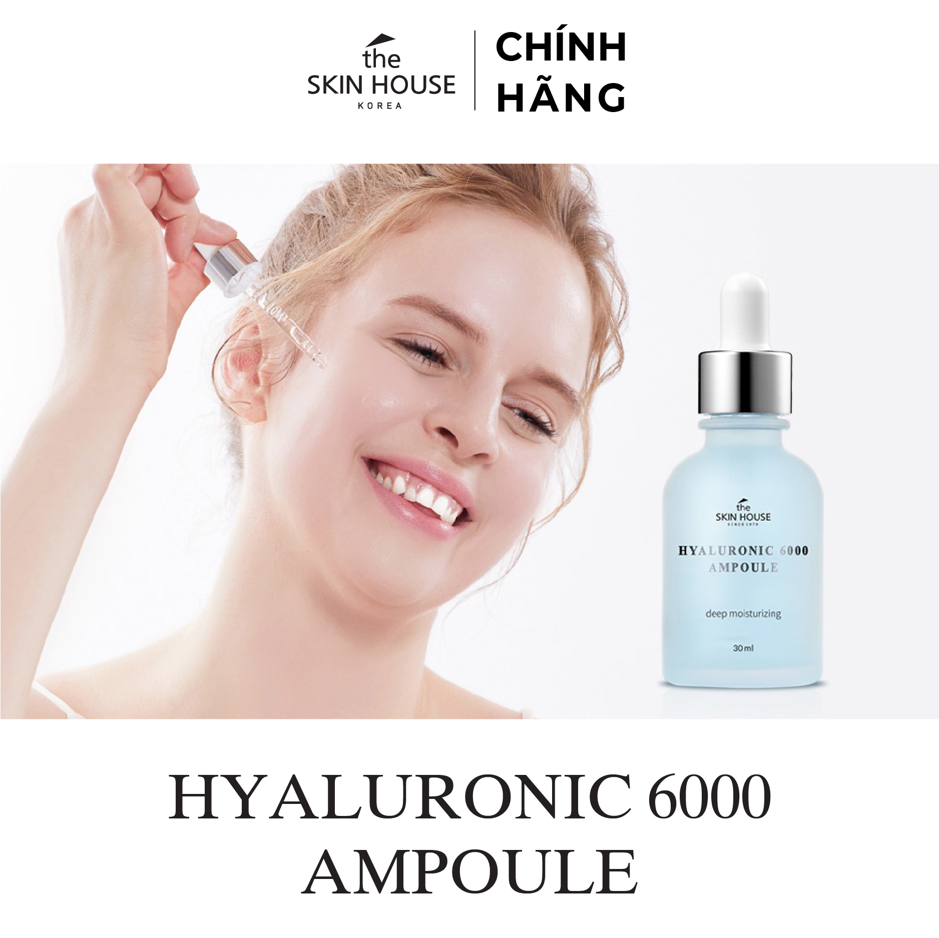 T70 Huyết thanh Hyaluronic Acid siêu cấp ẩm - HYALURONIC 6000 AMPOULE 30ml