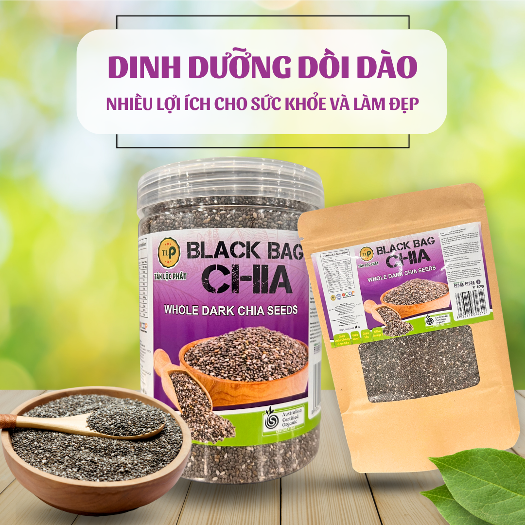 Hạt Chia Úc TLP.100% Organic Ăn Kiêng Giảm Cân Hạt Chuẩn Sạch Đều Đẹp (Hũ 500g)