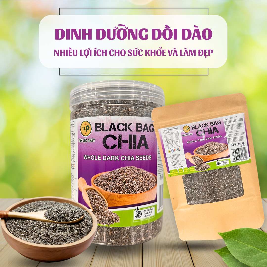Hạt Chia Úc TLP.100% Organic Ăn Kiêng Giảm Cân Hạt Chuẩn Sạch Đều Đẹp (700g - gồm 2 Gói 350g)