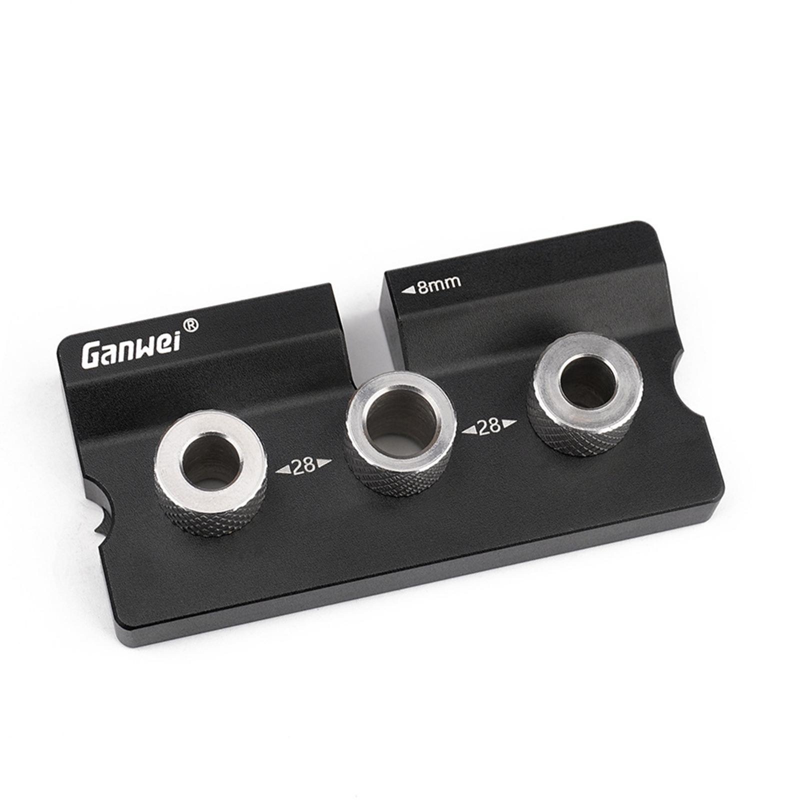 3 in 1 Doweling Jig Drill Punch Locator Drill Bushings Tools Punch Kit Stainless Steel Pocket for Hole Positioning