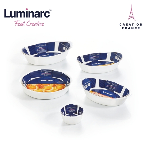 Bộ 3 Khay nướng Thuỷ Tinh Luminarc Smart Cuisine Tròn 11cm- LUKHN3295