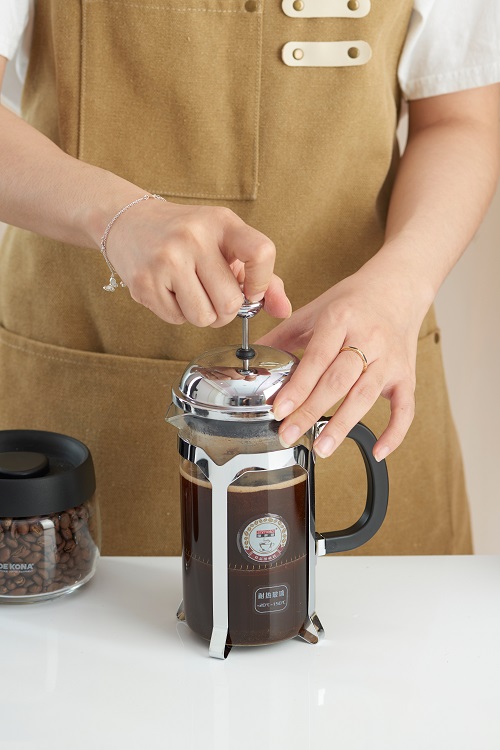 Bình pha French Press thuỷ tinh khung inox Jinmeilai