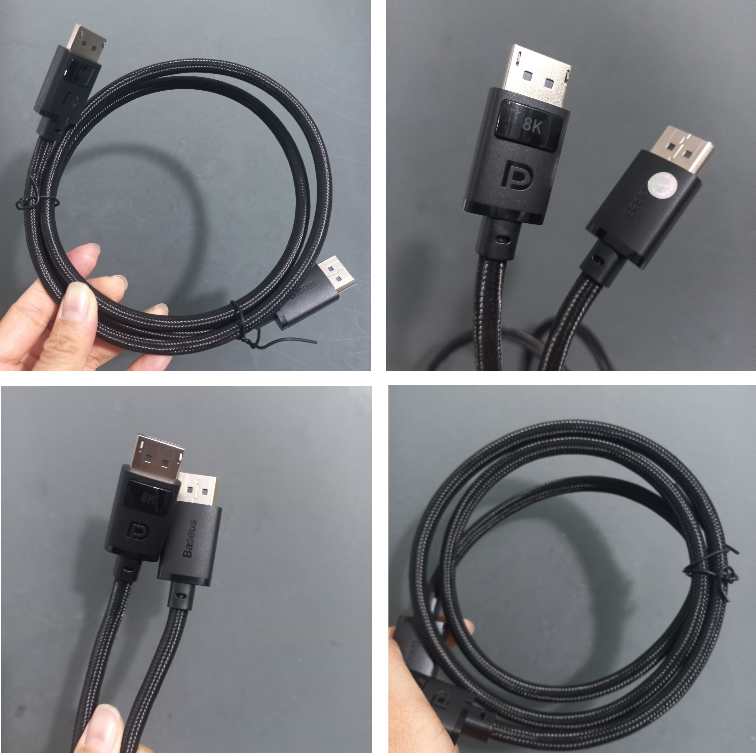 Cáp truyền hình ảnh 2 đầu Displayport 8K@60Hz dây dù siêu bền Besesu High Definition BS-OH141 _ hàng chính hãng