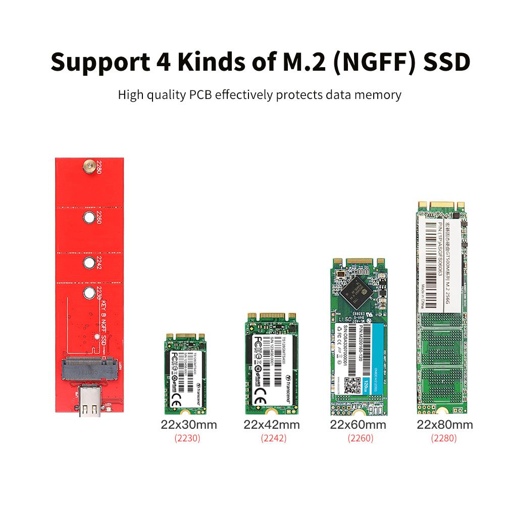 Ổ cứng thể rắn bên ngoài di động SSD USB3.1 Type-C NGFF  truyền dữ liệu nhanh hơn 10Gbps