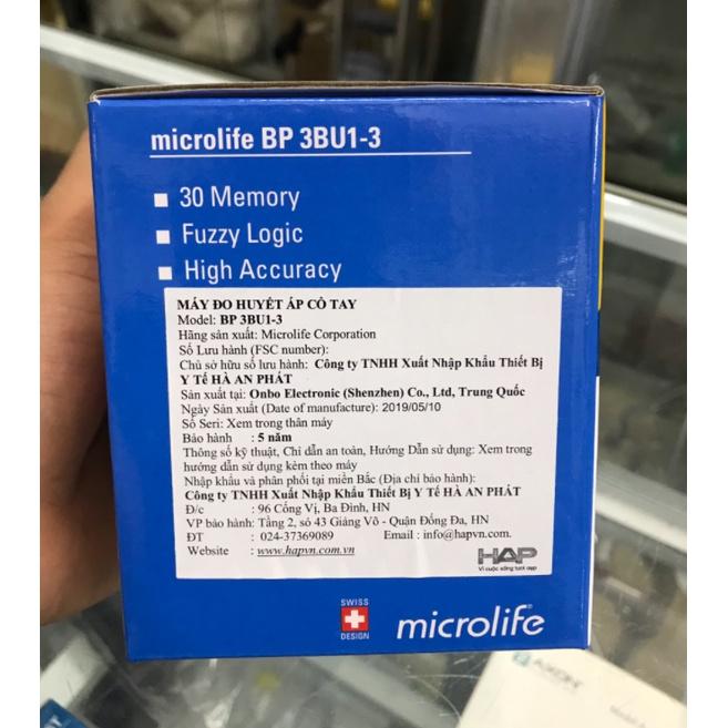 Máy đo huyết áp cổ tay Microlife BP 3BU1-3 Thiết bị y tế gia đình MEDIFA chuyên hàng CHÍNH HÃNG