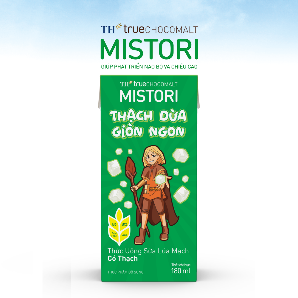 Thùng 48 hộp thức uống Sữa Lúa mạch Có Thạch TH true CHOCOMALT MISTORI 180 ml (180 ml x 48)