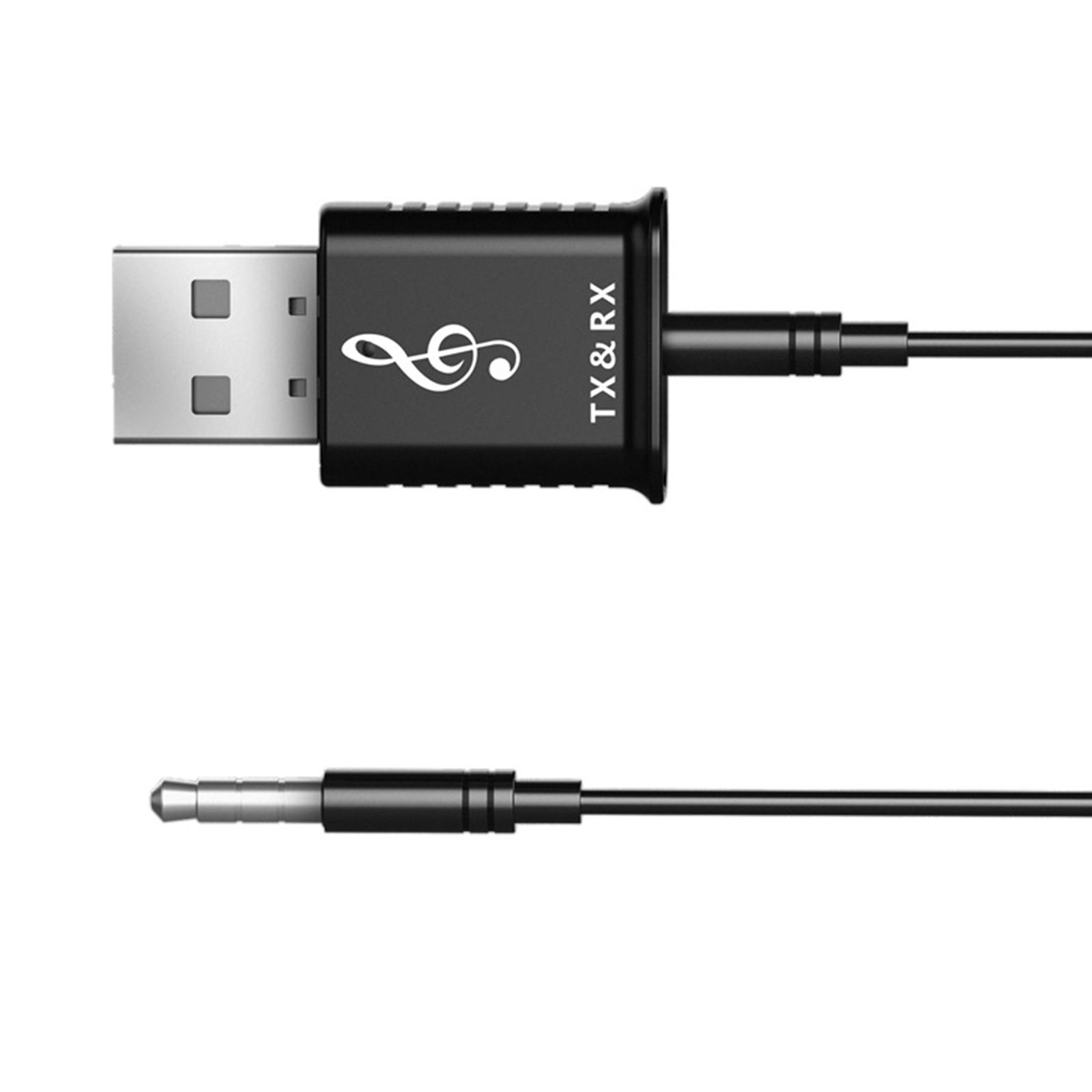 New USB Bluetooth 5.0 Transmitter Receiver 3.5mm Audio Adapter Converter